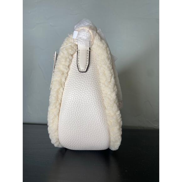 Michael Kors Carmela MD Leather Shearling Pouchette Crossbody Bag - Picture 5 of 11